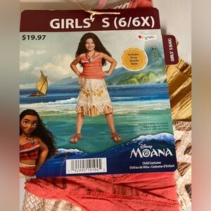 Disney Moana Girls' Costume with Orange and White 6x